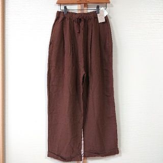 サマンサモスモス(SM2)のSM2  リネンレーヨン裾ダブルタックパンツ 新品 サマンサモスモス(カジュアルパンツ)