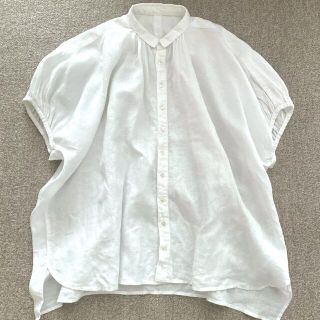 ネストローブ(nest Robe)のネストローブ  リネンブラウス  ホワイト(シャツ/ブラウス(半袖/袖なし))