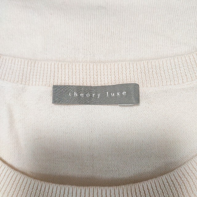 Theory luxe(セオリーリュクス)のセオリー  COTTON PRINCE LOTTE 半袖ニット  アイボリー レディースのトップス(カットソー(半袖/袖なし))の商品写真
