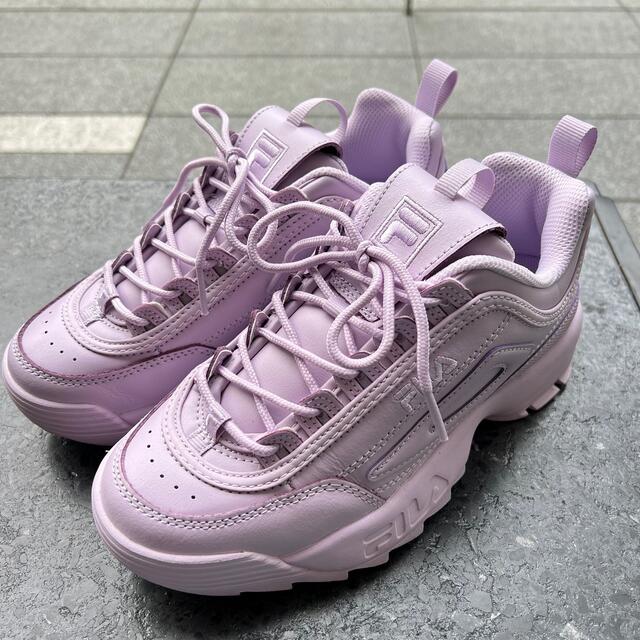 FILA シャークソールダッドスニーカー ピンク 23.5cm レディース