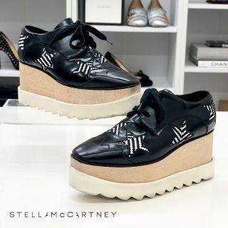 ステラマッカートニー(Stella McCartney)の4337 ステラマッカートニー エリス レザー 厚底 星 レースアップシューズ (スニーカー)