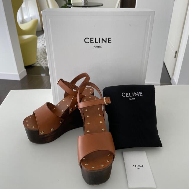 celine - 1回のみ着用 セリーヌ スタッズサンダル タンの通販 by Good