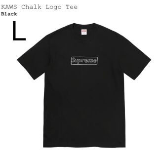 シュプリーム(Supreme)のL Supreme Kaws Chalk Logo Tee Box Logo 黒(Tシャツ/カットソー(半袖/袖なし))