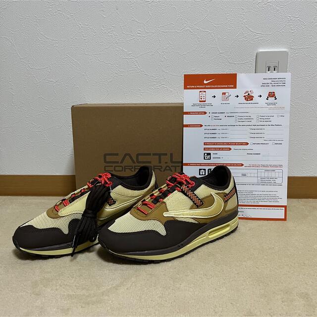 超可爱 NIKE - ナイキ エアマックス1 カクタス ブラウンTravis Scott