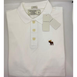 アバクロンビーアンドフィッチ(Abercrombie&Fitch)の新品、未使用　アバクロ ポロシャツ　Ｌ  白(ポロシャツ)