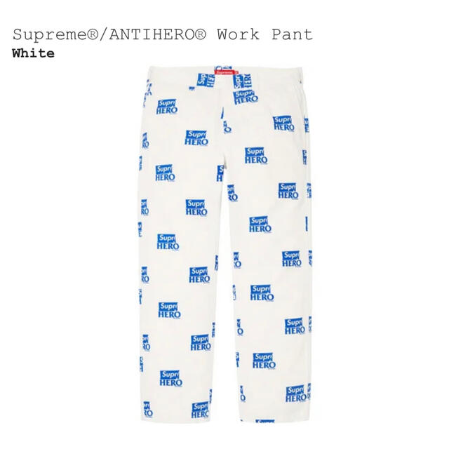 22SS Supreme ANTIHERO Work Pant White 32