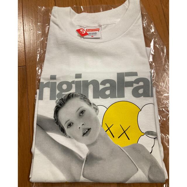 Supreme シュプリーム × Original Fake オリジナルフェイク 11ss KAWS カウズ ロゴ 半袖Tシャツ ブラック レッド 良品  47662