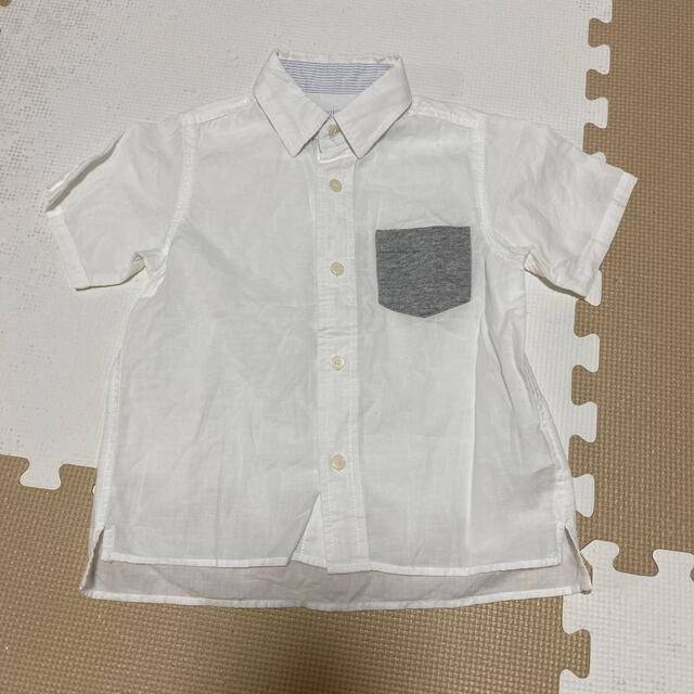 GLOBAL WORK(グローバルワーク)のグローバルワークM 白シャツ キッズ/ベビー/マタニティのキッズ服男の子用(90cm~)(ブラウス)の商品写真