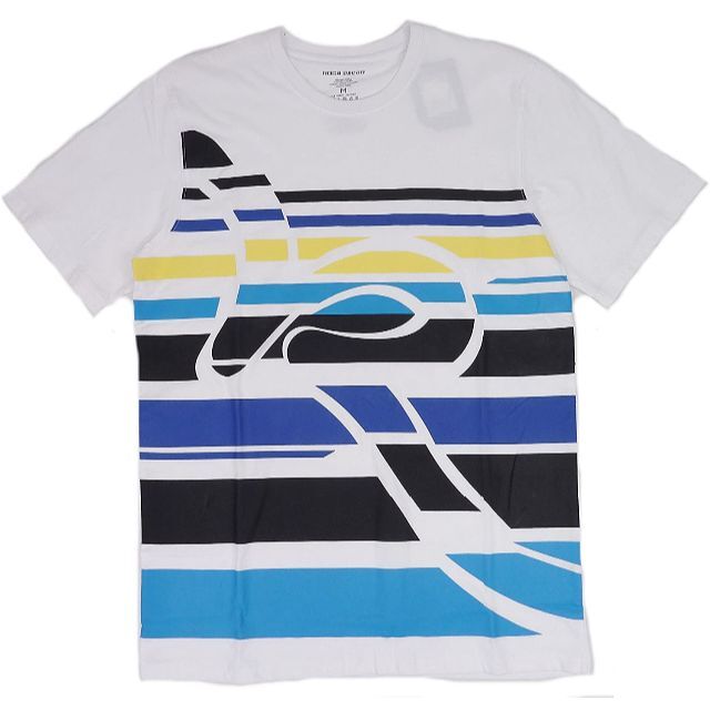 Rocawear(ロカウェア)のROCA WEAR ロカウェア ボーダープリント 半袖Tシャツ ホワイト M メンズのトップス(Tシャツ/カットソー(半袖/袖なし))の商品写真