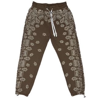 AMIRI - AMIRI アミリ バンダナ柄 ブリーチ スウェットパンツ ブラウン