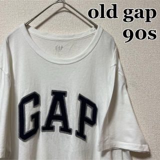 ギャップ(GAP)のオールドギャップ　ワッペンロゴ Tシャツ　シングルステッチ　90s フロントロゴ(Tシャツ/カットソー(半袖/袖なし))