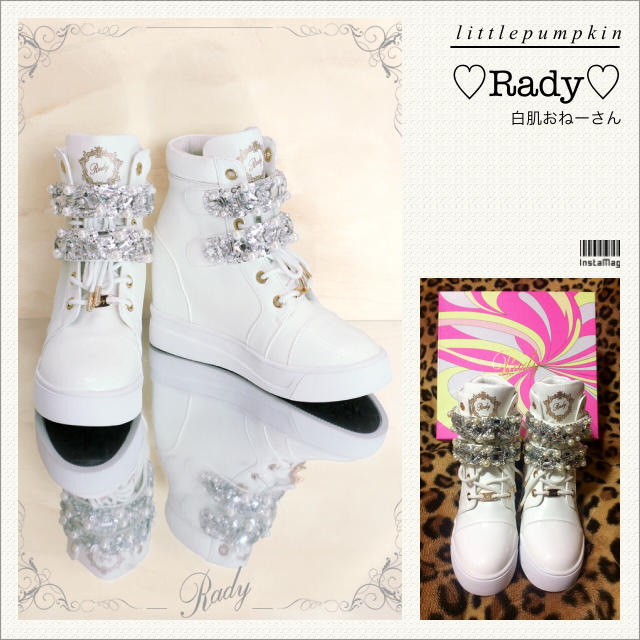 アウトレットクーポン Rady♡ベルトビジューインヒールスニーカー