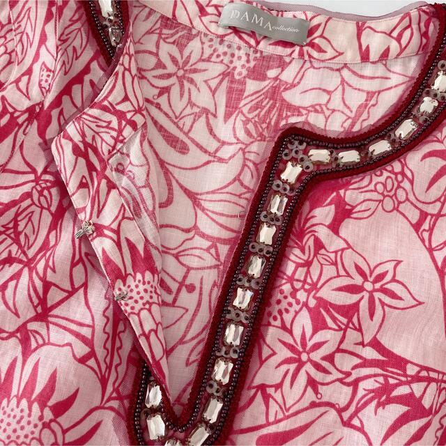 アナイ dinos - 美品 DAMA collection リネンプリントワンピース