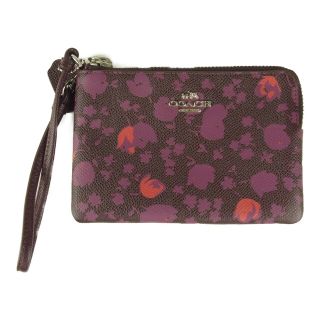 コーチ(COACH)のCOACH コーチ レザー リスト レット 花柄 パープル系【美品】【中古】(その他)