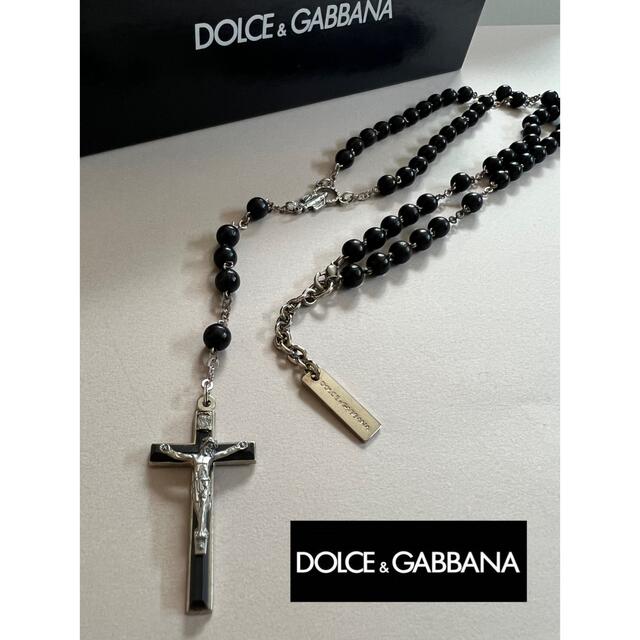DOLCE&GABBANA(ドルチェアンドガッバーナ)のドルチェ&ガッバーナ ロザリオ ブラック DOLCE&GABBANA メンズのアクセサリー(ネックレス)の商品写真