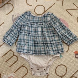 ベビーギャップ(babyGAP)の【3-6M】baby  GAP☆チェックのロンパース(ロンパース)