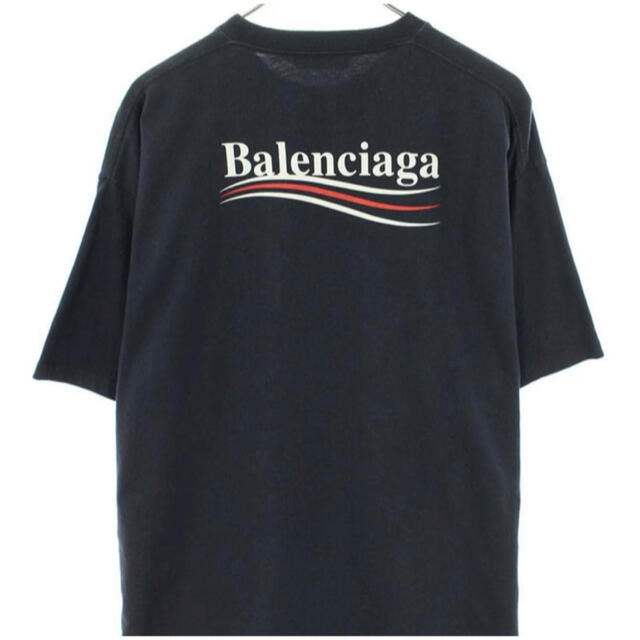 バレンシアガ  キャンペーンロゴ　オーバーサイズTシャツ　ネイビー　Mサイズ 5