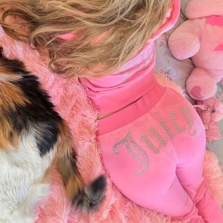 ♡juicy couture♡チョコブラウン チェック ベロア セットアップ