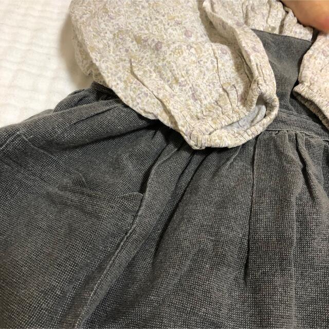 Caramel baby&child (キャラメルベビー&チャイルド)のmonbebe ikii 花柄ブラウス　エプロンワンピース　スカート キッズ/ベビー/マタニティのキッズ服女の子用(90cm~)(ワンピース)の商品写真