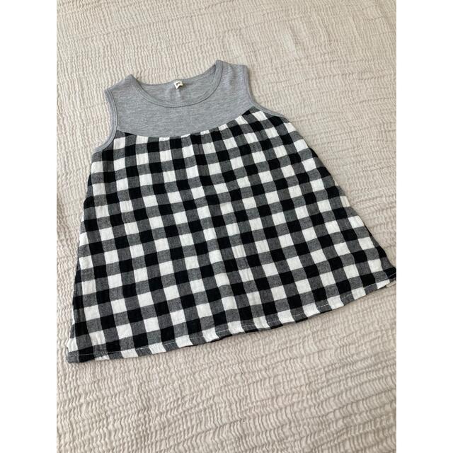 西松屋　ギンガムチェック　ワンピース　チュニック キッズ/ベビー/マタニティのキッズ服女の子用(90cm~)(ワンピース)の商品写真