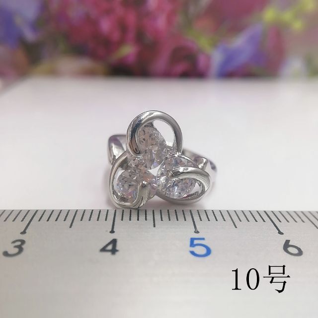 tt10083閉店セール10号リング大振りデザインリングジルコニアリング レディースのアクセサリー(リング(指輪))の商品写真