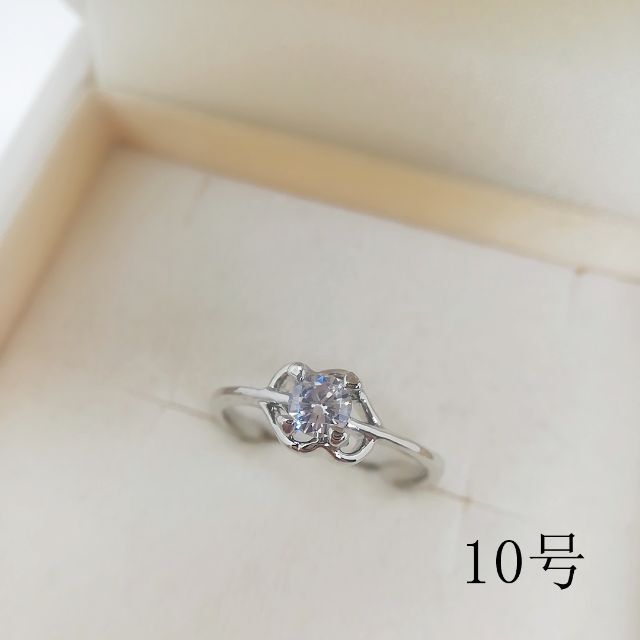 tt10086閉店セール10号リング細身優雅リングジルコニアリング レディースのアクセサリー(リング(指輪))の商品写真