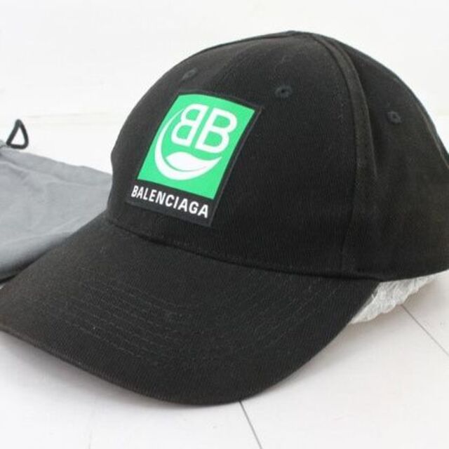 【美品】Balenciaga バレンシアガ BB ロゴ キャップ 帽子 ブラック