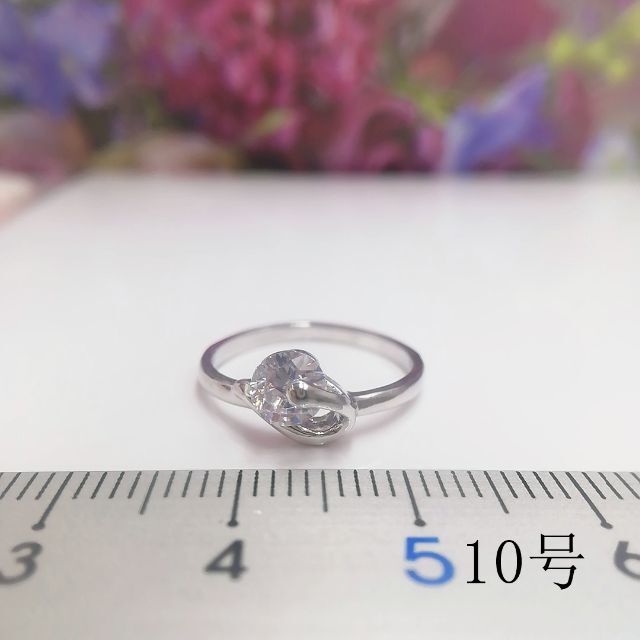 tt10087閉店セール10号リング細身優雅リングジルコニアリング レディースのアクセサリー(リング(指輪))の商品写真