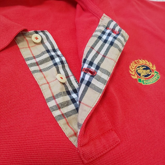 BURBERRY(バーバリー)の【美品/海外】Burberrys ヴィンテージ ポロシャツ ホース刺繍ロゴ 赤 メンズのトップス(ポロシャツ)の商品写真