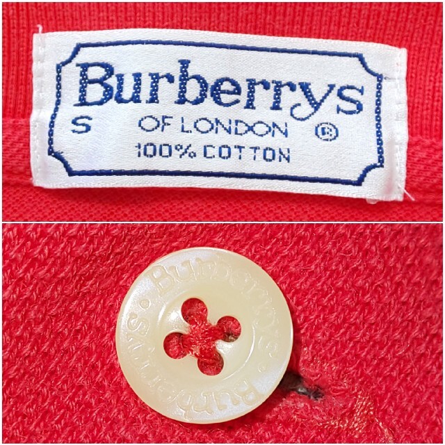 BURBERRY(バーバリー)の【美品/海外】Burberrys ヴィンテージ ポロシャツ ホース刺繍ロゴ 赤 メンズのトップス(ポロシャツ)の商品写真