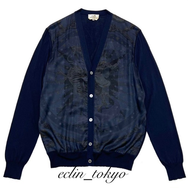 HERMES - 超希少 HERMES 《幻の名品！スカル柄》カレ ニット カーディガンE3143