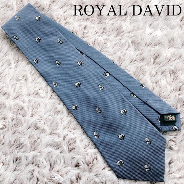 ROYAL DAVID 高級シルク パンダ 動物柄 刺繍 ネクタイ レトロ メンズのファッション小物(ネクタイ)の商品写真