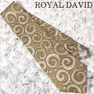 ROYAL DAVID 高級シルク アート 総柄 ネクタイ レトロ アンティーク(ネクタイ)