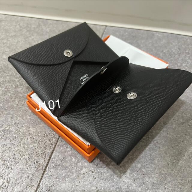 新品 HERMES エルメス カルヴィ デュオ  カードケース コイン ブラック