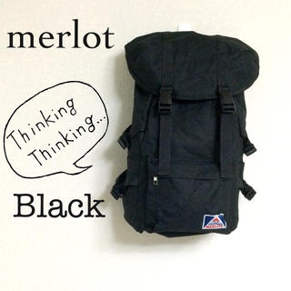メルロー(merlot)のメルロー  バッグパック リュック ブラック(リュック/バックパック)