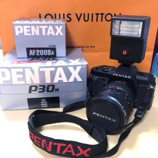 スマホ/家電/カメラ????美品????PENTAX????一眼レフフィルムカメラ????ストロボ付き????昭和レトロ????