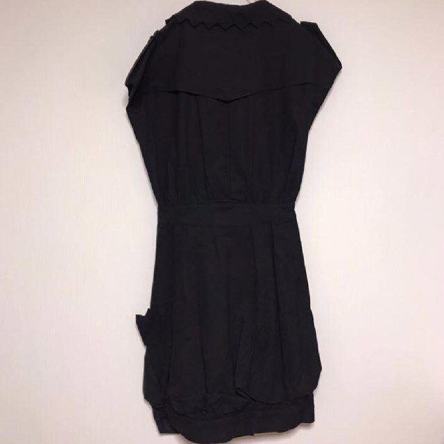 TSUMORI CHISATO(ツモリチサト)のツモリチサト ノースリーブ ワンピース 変形 ドレス 黒 ブラック ギザギザ レディースのワンピース(ミニワンピース)の商品写真
