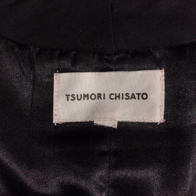 TSUMORI CHISATO(ツモリチサト)のツモリチサト ノースリーブ ワンピース 変形 ドレス 黒 ブラック ギザギザ レディースのワンピース(ミニワンピース)の商品写真