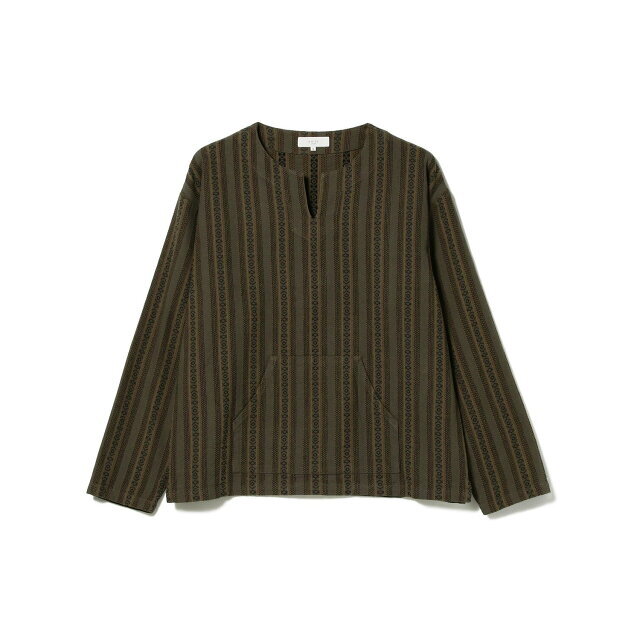 B:MING LIFE STORE by BEAMS(ビーミング ライフストア バイ ビームス)の【KHAKI_STRIPE】B:MING by BEAMS / B:MING by BEAMS / ラグ柄 スリットネック プルオーバー シャツ その他のその他(その他)の商品写真