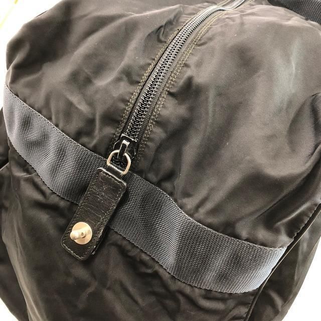 PRADA プラダ ナイロン ロゴプレート ハンドバッグ ボストン ブラック 4