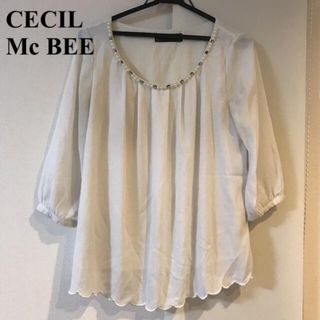 セシルマクビー(CECIL McBEE)の難あり セシルマクビー CECIL Mc BEE ビジューブラウス トップス(カットソー(長袖/七分))