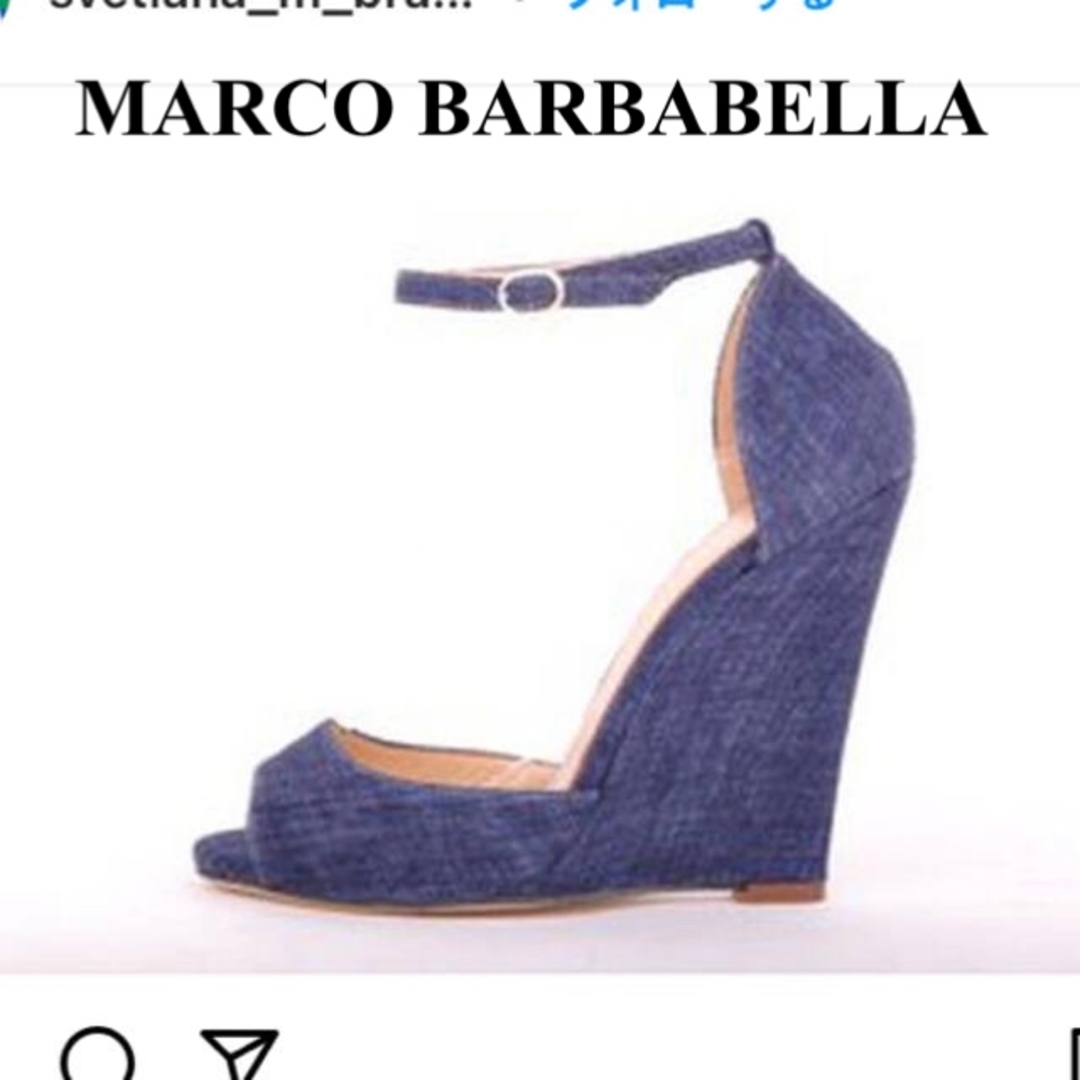 MARCO BARBABELLA デニム ウエッジソール ストラップサンダル レディースの靴/シューズ(サンダル)の商品写真