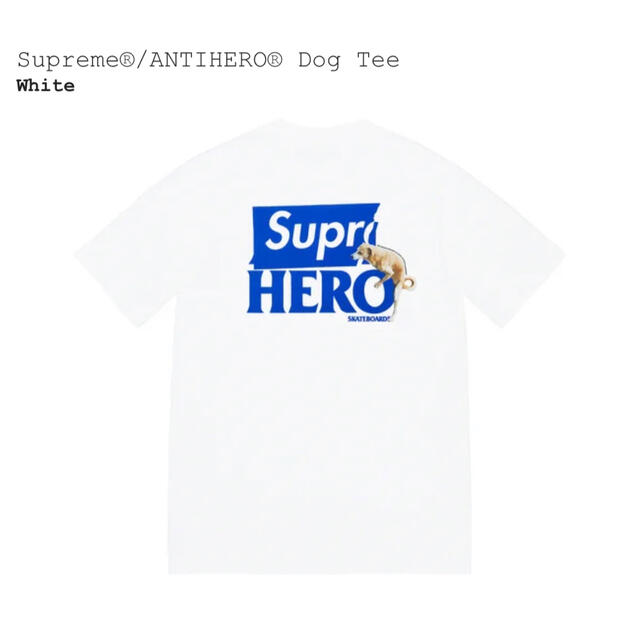 【S】Supreme / ANTIHERO Dog Tee White