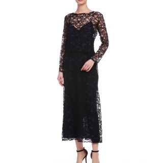 ニナリッチ(NINA RICCI)の新品タグ付☆ニナリッチ☆レースレイヤード☆ロングドレス☆フランス製☆38(ロングワンピース/マキシワンピース)