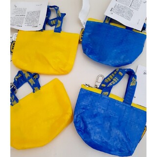 イケア(IKEA)のIKEA   青と黄色　ミニバッグ♪イケア　クノーリグ   新品 4個セット(エコバッグ)