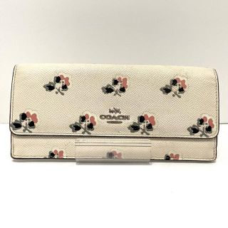 コーチ(COACH)のコーチ 長財布 - 52967 白×ピンク×マルチ(財布)