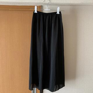 ペチコート ロング丈 ブラック 黒 スカート(ロングスカート)
