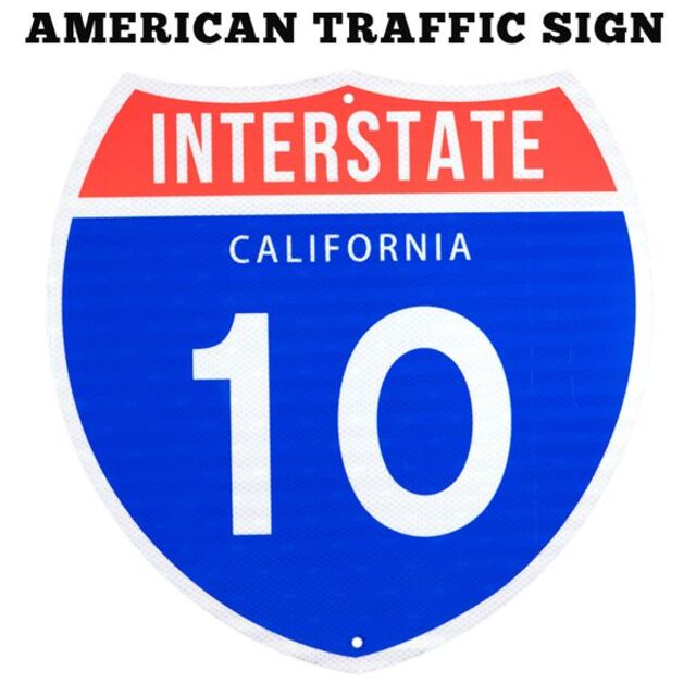 インテリア/住まい/日用品アメリカン トラフィックサイン (カリフォルニア10) 46×46cm 道路標識