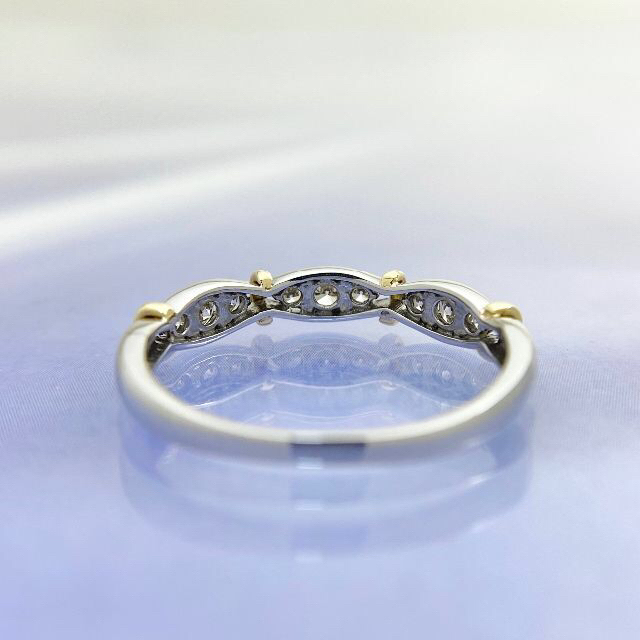 新品 ダイヤ コンビ リング 0.20ct Pt900 K18 レディースのアクセサリー(リング(指輪))の商品写真