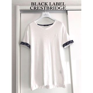 ブラックレーベルクレストブリッジ(BLACK LABEL CRESTBRIDGE)の【ブラックレーベルクレストブリッジ】麻生地/Tシャツ/Mサイズホワイト/白(Tシャツ/カットソー(半袖/袖なし))